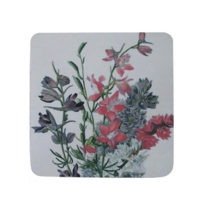 Pack of 8 Absorbent Antique Style Botanical Larkspur Print Cocktail Drink Coasters 4 - All
