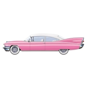 Club Pack of 12 Pink and White Jointed Classic 50's Cruisin' Car Party Decorations 6 - All