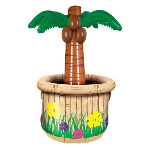 Pack of 6 Inflatable Potted Palm Tree Cooler w/ Floral Prints 28 x 18 - All
