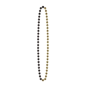 Club Pack of 12 Hollywood Themed Black and Gold Jumbo Beaded Necklace Party Favors 40 - All