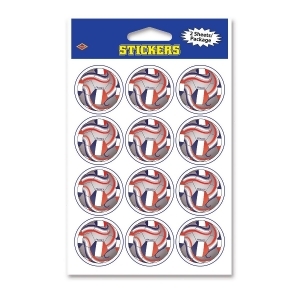 Club Pack of 24 Red White and Blue Soccer Ball Decorative Sticker Sheets 6 - All