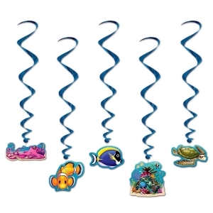 Pack of 6 Colorful Hanging Under The Sea Whirl Decorations 38.5 - All