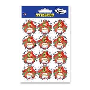Club Pack of 24 Red Green and White Soccer Ball Decorative Sticker Sheets 6 - All