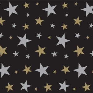 Pack of 6 Jet Black with Gold and Silver Stars Celebration Photo Backdrop - All