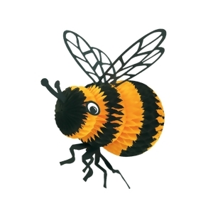 Club Pack of 12 Black and Yellow Honeycomb Bumble Bee Party Centerpiece Decorations 8 - All