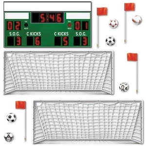 Club Pack of 156 Soccer Ball Net and Scoreboard Party Photo Prop Decorations 3.75' - All