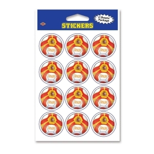 Club Pack of 24 Red and Yellow Soccer Ball Decorative Sticker Sheets 6 - All