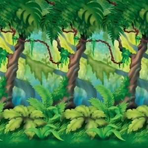 Pack of 6 Lush Life Like Green Jungle Bush Party Themed Backdrop - All