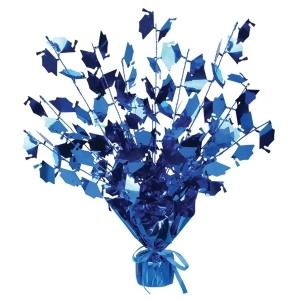 Club Pack of 12 Blue Foil Spray Graduate Cap Gleam 'N Burst Centerpieces 15 - All
