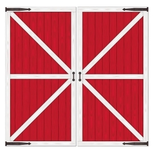 Pack of 6 Red Barn Door Backdrop Wall Decorations 36.5 x 64 - All