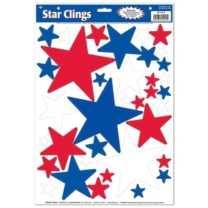 Club Pack of 432 Patriotic Red White and Blue Star Window Cling Decorations 17 - All