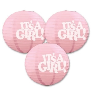 Pack of 6 Pretty in Pink It's A Girl Hanging Paper Lanterns 9.5 - All