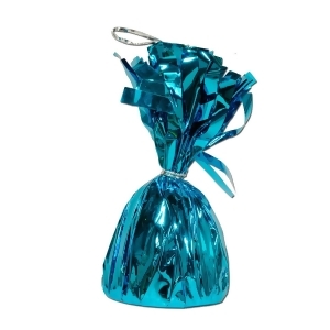 Club Pack of 12 Metallic Turquoise Party Balloon Weight Decorative Birthday Centerpieces 6 oz. - All