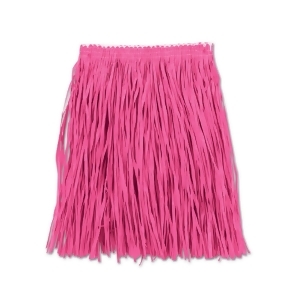 Club Pack of 12 Bright Pink Adult Mini Hula Skirts 16 - All