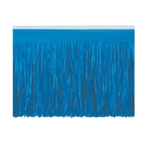 Club Pack of 12 Blue Hanging Tissue Fringe Drape Decorations 10' - All