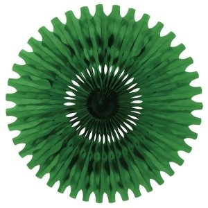 Club Pack of 12 Green Tissue Fan Hanging Decorations 25 - All