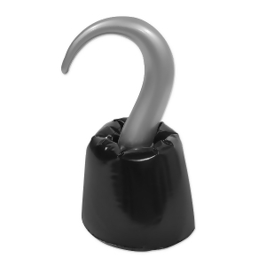 Club Pack of 12 Black and Silver Inflatable Pirate Hook Party Favors 12.5 - All
