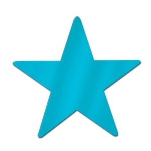 Club Pack of 36 Starry Night Themed Teal Metallic Foil Star Cutout Party Decorations 9 - All