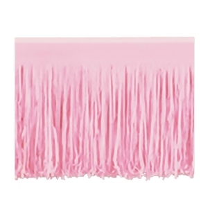 Club Pack of 12 Pink Hanging Tissue Fringe Drape Decorations 10' - All