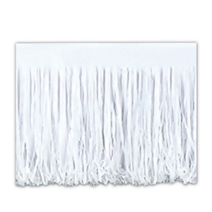 Club Pack of 12 White Hanging Tissue Fringe Drape Decorations 10' - All