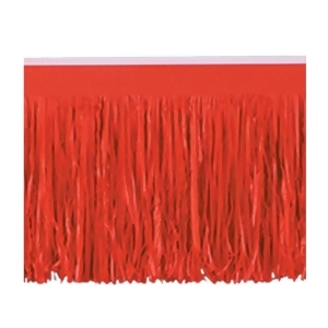Club Pack of 12 Red Hanging Tissue Fringe Drape Decorations 10' - All