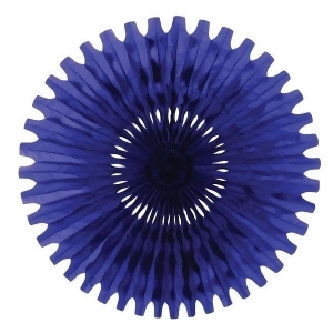 Club Pack of 12 Blue Tissue Fan Hanging Decorations 25 - All