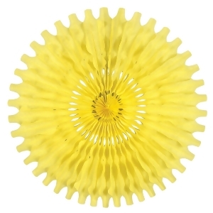 Club Pack of 12 Canary Yellow Tissue Fan Hanging Decorations 25 - All