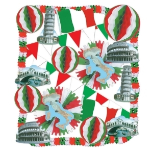 23 Piece Red White and Green Festive Italian Themed Decorating Kit - All