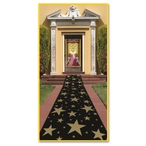 Pack of 6 Awards Night Themed Gold Star Black Path Runner Party Decorations 10' - All