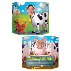 Pack of 6 Double-Sided Pigs and Cows Stand-Up Cutout Photo Prop Party Decorations 37 - All