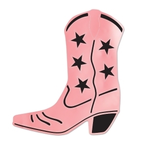 Club Pack of 24 Pink and Black Foil Country Western Cowboy Boot Silhouette Party Decorations 16 - All