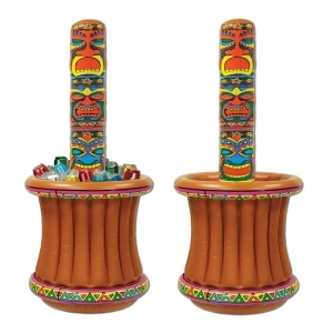 62 Giant Inflatable Brown Tiki Totem Pole Luau Party Drink Cooler - All