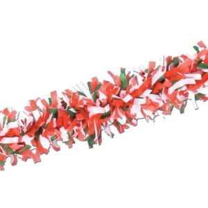 Club Pack of 24 Red White and Green Festive Tissue Festooning Decorations 25' - All