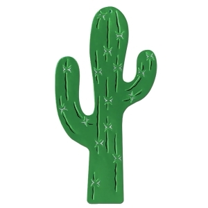 Club Pack of 24 Green Foil Wild West Cactus Silhouette Cutout Party Decorations 17 - All