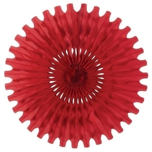 Club Pack of 12 Red Tissue Fan Hanging Decorations 25 - All