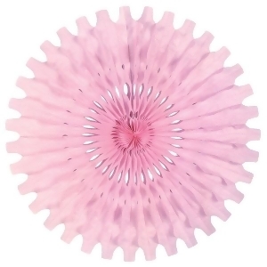 Club Pack of 12 Pink Tissue Fan Hanging Decorations 25 - All