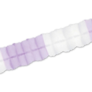 Pack of 12 Packaged Lavender and White Tissue Leaf Garland Decorations 4.5 x 12' - All