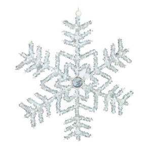 Set of 4 Hand Crafted Silver Beaded Intricate Snowflake Christmas Ornaments 6 - All