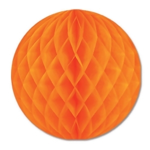 Club Pack of 24 Orange Honeycomb Hanging Tissue Ball Decorations 12 - All