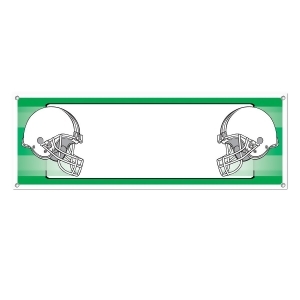 Club Pack of 12 Green and White Opposing Football Helmet Banner Sign Decorations 60 - All