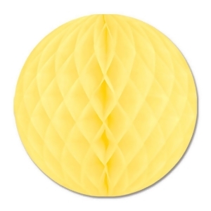 Club Pack of 24 Yellow Honeycomb Hanging Tissue Ball Decorations 12 - All