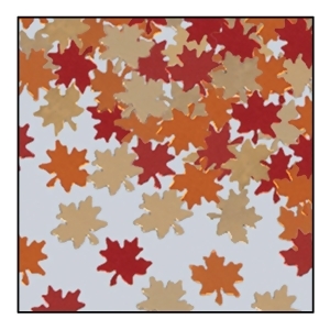 Club Pack of 12 Red Yellow and Orange Fanci-Fetti Autumn Leaves Celebration Confetti Bags 1 oz. - All