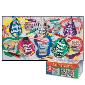 Decorative Americana New Years Eve Party Assortments for 10 People - All