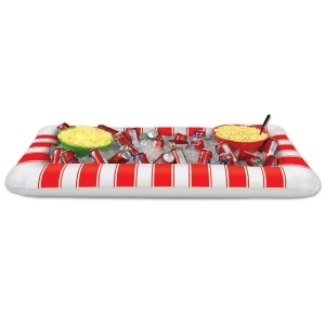 Pack of 6 Inflatable Red and White Stripes Buffet Cooler 53.75 - All