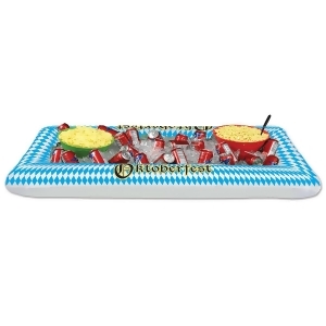 Pack of 6 Inflatable Blue and White Harlequin Patterned Oktoberfest Buffet Coolers 53.75 - All