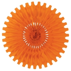 Club Pack of 12 Orange Tissue Fan Hanging Decorations 25 - All
