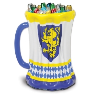 27 Giant Inflatable Blue Yellow and White Medieval Beer Stein Party Drink Cooler - All