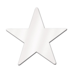 Club Pack of 72 Starry Night Themed White Metallic Foil Star Cutout Party Decorations 5 - All