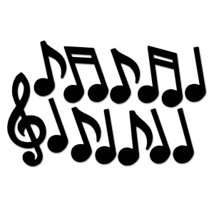 Club Pack of 144 Fun Double Sided Musical Notes Silhouette Decorations 21 - All
