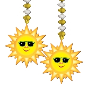 Club Pack of 24 Metallic Gold and Silver Sunburst Dangler Hanging Decorations 30 - All